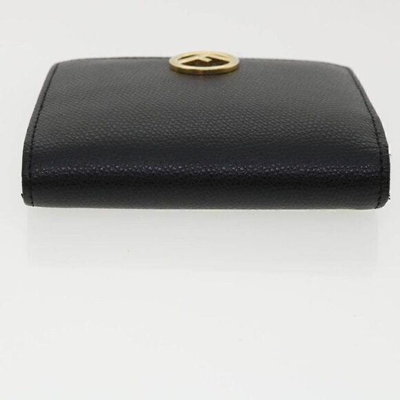 FENDI Wallet Leather Black F Logo with box - Picture 6 of 12